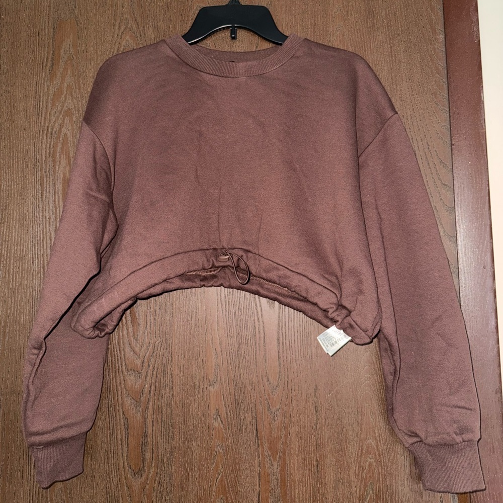 Zara Cropped brown sweatshirt